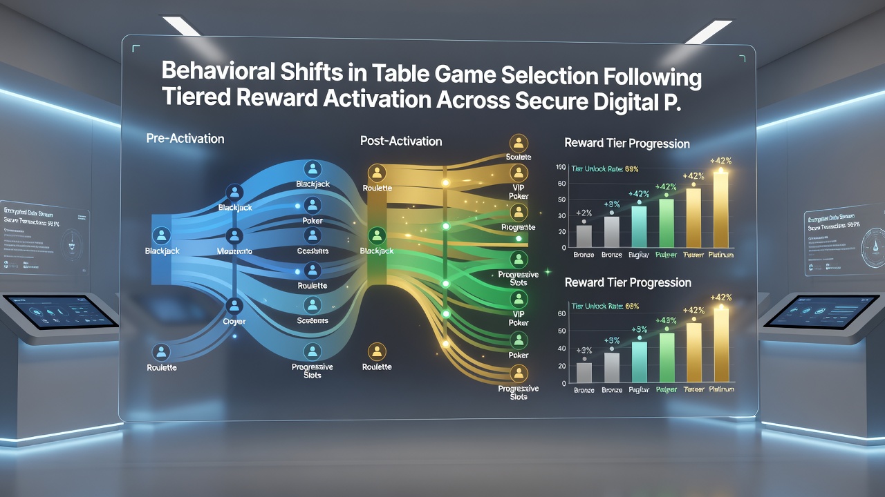 Analytics dashboard displaying player movement from slots to table games after reward tier activation