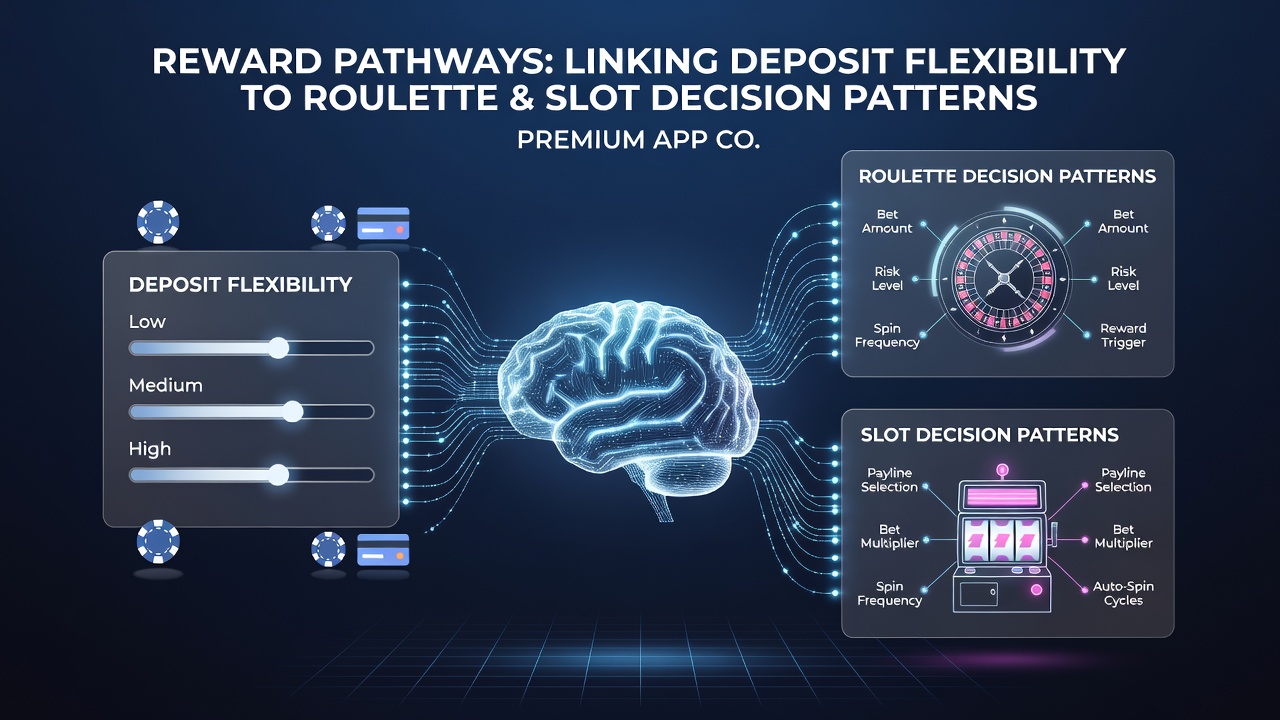 Data visualization of user decision patterns linking deposit methods to roulette and slot activity in premium apps